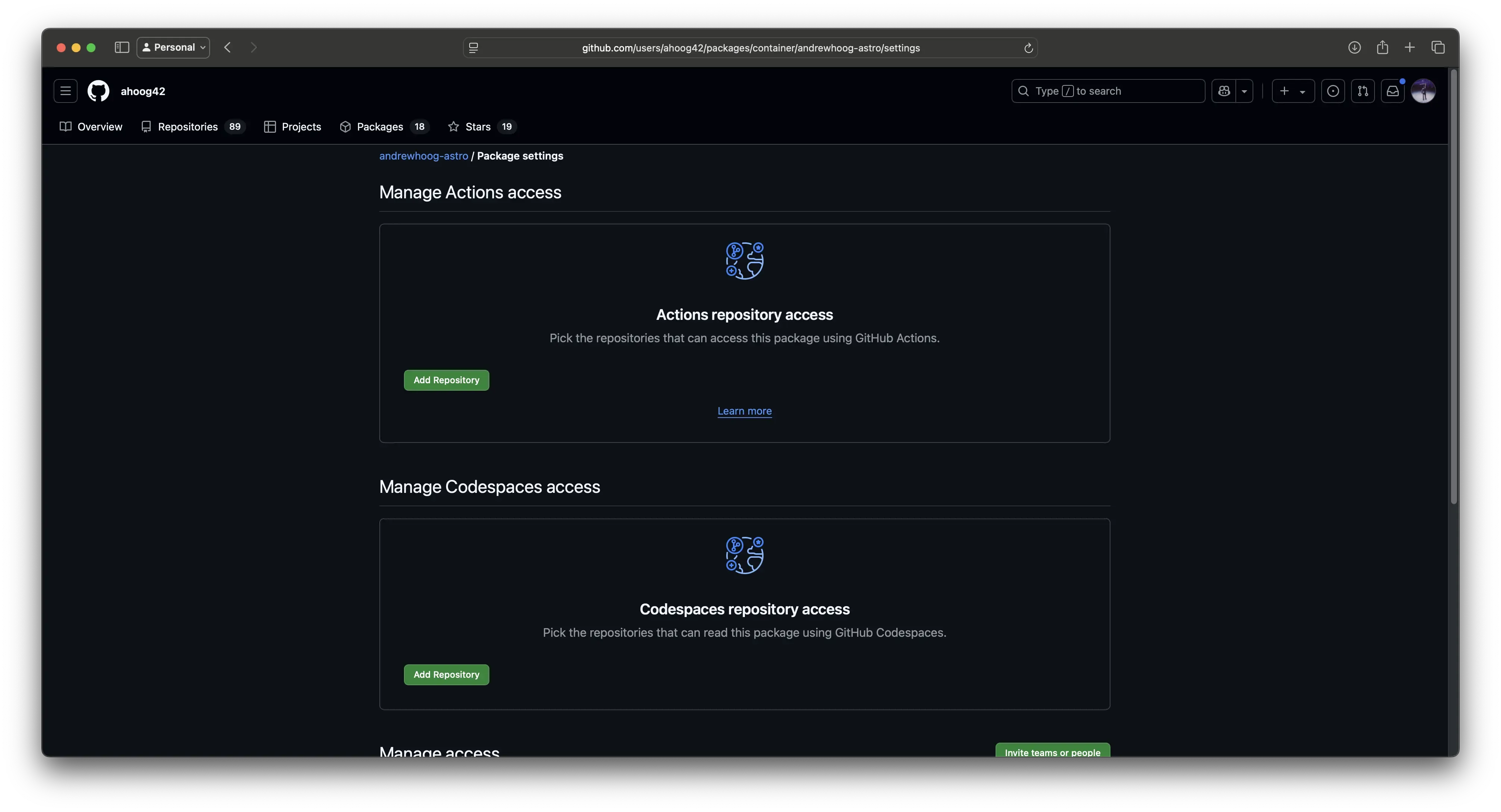 Grant repo access