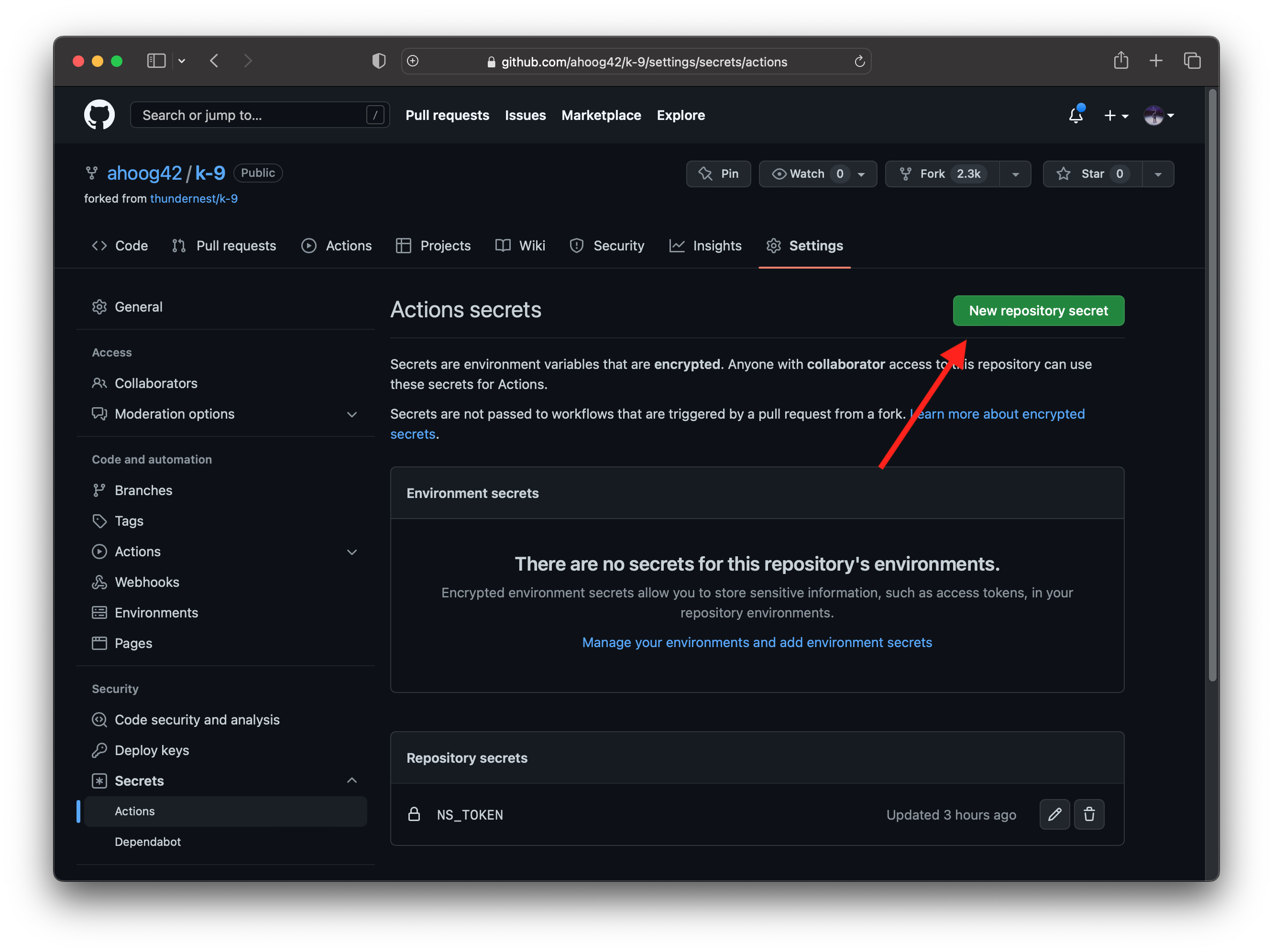 Configure GitHub Action Secrets