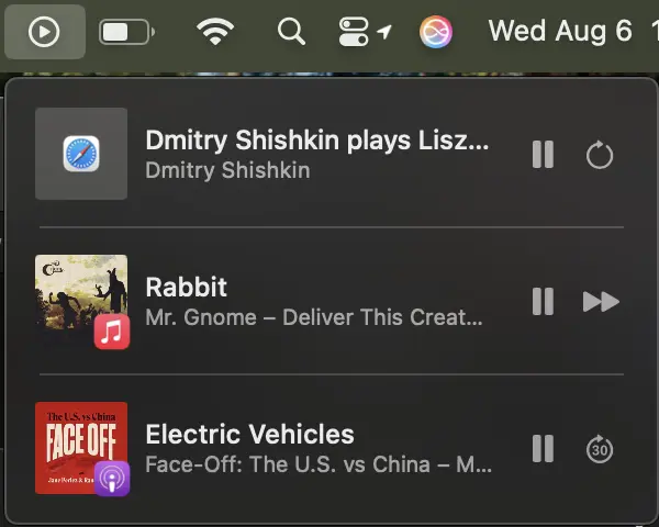 Now Playing shows multiple apps