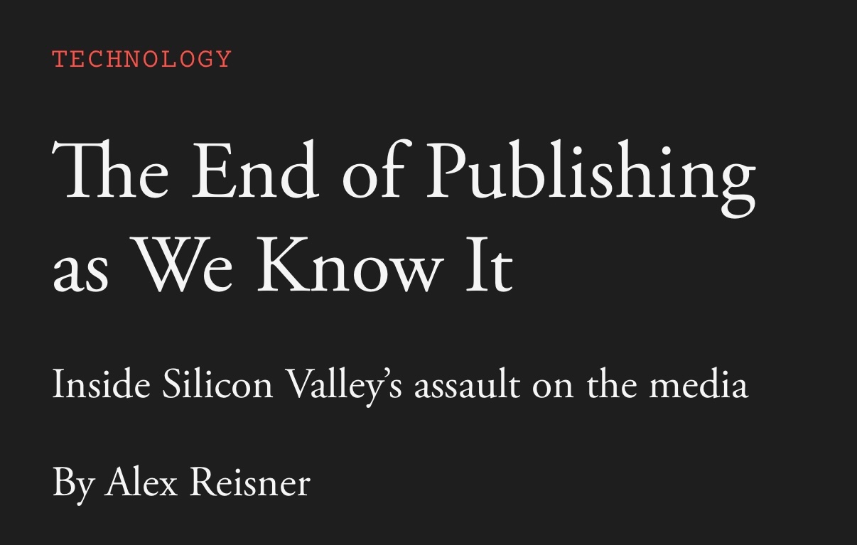 “The End of Publishing as We Know It”